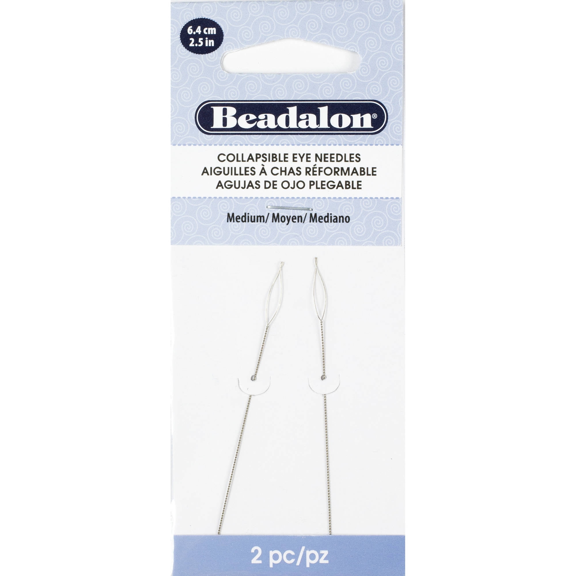 Beadalon 2 Pc. Oval Collapsible Eye Beading Needles - Medium, 2.5 in