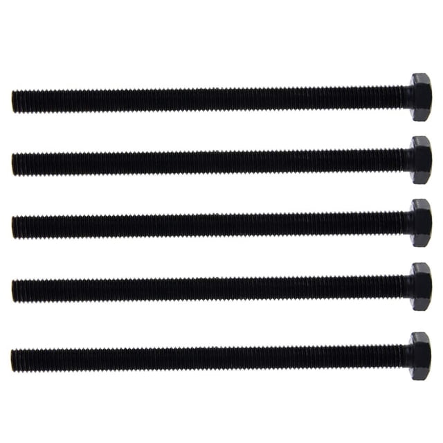 MroMax M8 Perno hexagonal M8-1,25 x 120 mm Pernos de cabeza hexagonal Acero al carbono Totalmente roscado Pernos hexagonales métricos Negro 5 piezas