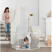 Regalo Super Wide Baby Gate and Play Yard, 56-144 in, White, Ages 6-24 Months