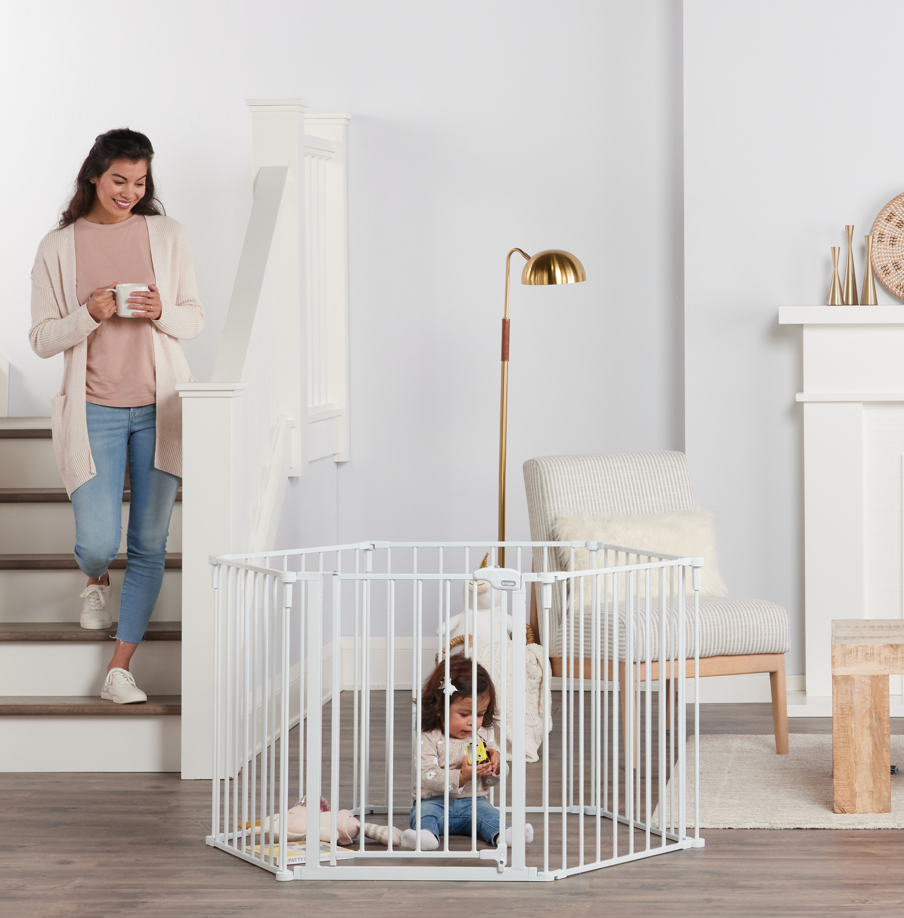 Regalo Super Wide Baby Gate, Features Play Yard Option, White, 144", Age Group 6-24 Months - image 3 of 7