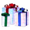 thumbnail image 3 of Indoor/Outdoor Light-Up Prismatic Gift Boxes Christmas Decoration with 80 LED Lights, Cool White, Set of 3, by Holiday Time, 3 of 5