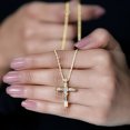 thumbnail image 6 of Rosec Jewels Lab Diamond Cross Necklace (EF-VS Quality) Unisex Cross Pendant with Chain - Ready to Gift for Christmas, 10K Yellow Gold, 6 of 8