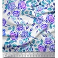 thumbnail image 1 of Soimoi Poly Georgette Fabric Leaves & Rose Flower Print Sewing Fabric Yard 42 Inch Wide, 1 of 3