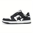 thumbnail image 1 of Zapatillas de deporte informales con patrón de estrellas transpirables, plataforma ligera con cordones de cuero PU para caminar, zapatos planos para correr, calzado de mujer, 1 of 4