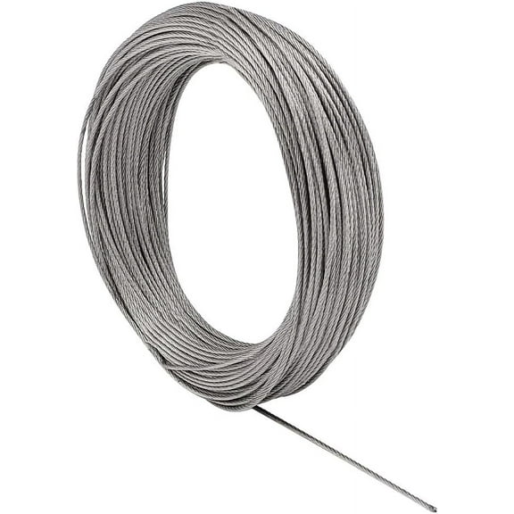 98.43 Feet 304 Stainless Steel Wire 18 Gauge Washing Line with Steel Core Round Rustproof Waterproof Wire for Rotary Dryer Garden Balcony