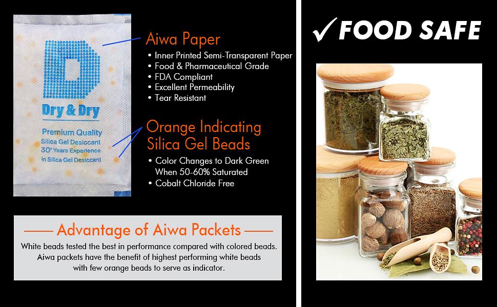 5 Gram Silica Gel Desiccant Packets with Orange Beads Humidity Ind... 60 PACKS