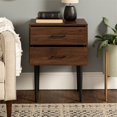 thumbnail image 3 of Wood Modern End Table with black metal handles - Dark Walnut, 3 of 7