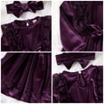 thumbnail image 4 of IDOPIP Toddler Girl Vintage Velvet Dress Wedding Christmas Party Dress Long Sleeve Fall Winter Clothes, 4 of 7