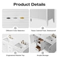 thumbnail image 6 of Vanity Art 60" Bathroom Vanity with Sink, Freestanding Storage Cabinet with Engineered Marble Top, Flip Down Tray, Drawer, and Shelve, 6 of 8