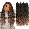 thumbnail image 2 of Faux Locs-trenzas sintéticas de ganchillo para mujer, trenzas sintéticas de ganchillo ombré para trenzar el cabello, cerraduras Bohemias de 18 pulgadas, 24 soportes, 2 of 4