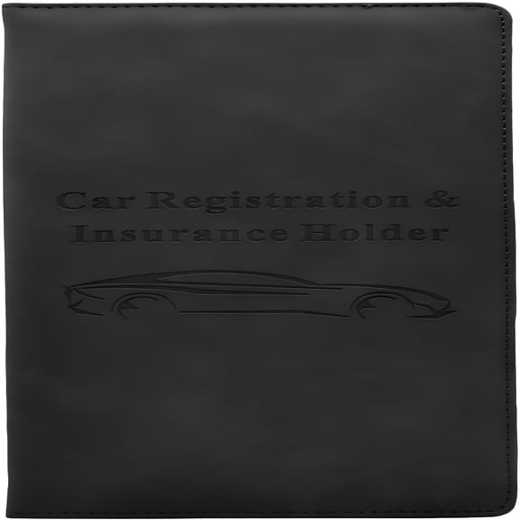 GASTROPOD Car Registration and Insurance Card Holder - Vehicle Glove Box Document Organizer - PU Leather Wallet Case - Driver License - Black