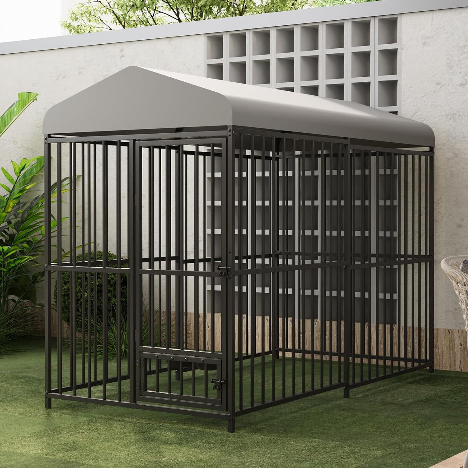 Luku Large Dog Enclosure, 8x4x6FT with UV-Resistant Waterproof Roof