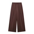thumbnail image 4 of HH TRAF Pantalones anchos de lino con cintura elástica y kimono de nueva moda para mujer, pantalones largos casuales elegantes hasta el tobillo de 4 colores para mujer, 4 of 4