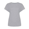 thumbnail image 6 of Elegant Loose Fit Women's Shirt Summer Round Neck Casual Short Sleeve Top for Girls Fashionable Basic Tee with Regular Shoulders Womens Short Sleeve T Shirts Women's Shirt Casual Fit Top Tee, 6 of 6