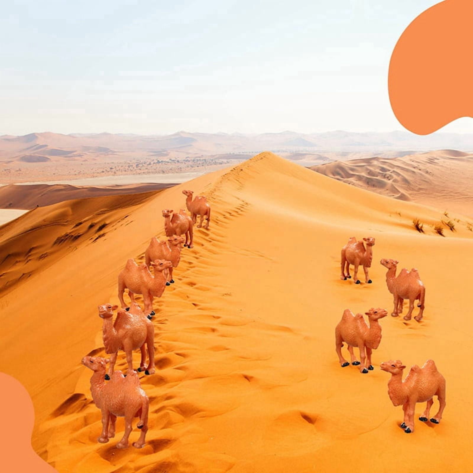 240Pcs Camel Figurines Miniature Toys Camel Models Animal Figurines for Cake Toppers Home Desktop Ornaments Decor