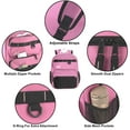 thumbnail image 5 of Heavy Duty Multipocket Backpack with Front Zippered Pockets and Side Mesh Pockets in Pink, 5 of 6