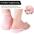 thumbnail image 3 of Heightening Wedge Insole Socks Invisible Silicone Height Increase Socks Heel Pad Insert for Pain Relive and Gait Correction Black 1.38 Inch-Black, 3 of 6