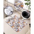 thumbnail image 5 of Orange Flower Dish Drying Mat for Kitchen Counter, Super Absorbent Quick Dry Coffee Bar Mat Pad Thin Diatomaceous Sink Mat Non Slip Dish Drainer Mat 23.5x15.5 Vintage Watercolor Spring Leaves, 5 of 6