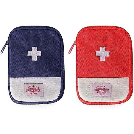 2 Packs First Aid Bag,Empty First Aid Pouch, Portable Medical Bag for Outdoor Camping Hiking Travel Emergency，Multifunction Emergency Medicine Storage Bag-7x5 inch