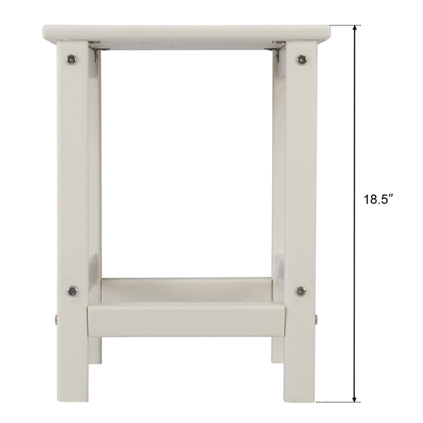 36*36*47cm Single Layer Square HDPE Side Table, Durable, Versatile for Home & Office, White