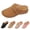 Brown, variant on Women Wedge Mules Clogs Leather Low Heel Sandals Open Toe Dressy Slippers Comfortable Slip-On Summer Metal Buckle Fashion Walking Footwear Beac𝗁 Vacation Vintag𝖾 Outdoor Casual Shoes