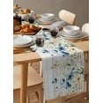 thumbnail image 6 of ERUNPONLY Spring Floral Table Runner - 48 Inch Long Weeping Blue Botanical Summer Vintage Cotton and Linen Blended Dress Scarves Farmhouse Table Runner for Kitchen Dining, Coffee Table, 13"x48", 6 of 8