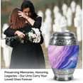 thumbnail image 3 of Purple Urn for Ashes Adult, Decorative Funeral Urn - Purple Theme Cremation & Memorial Sharing Urns for Ashes with Lid, 3 of 6