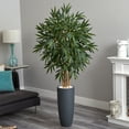 thumbnail image 2 of Nearly Natural 78" Bamboo Artificial Tree in Gray Cylinder Planter in Green/Gray, 2 of 3