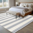 thumbnail image 5 of Blue Striped Large Area Rugs for Bedroom Living Room, Soft Non Slip Carpet Bedside Rug, Modern Stripes Farmhouse Rectangular Floor Cover Kitchen Accent Rug 5'x8' for Dining Room/Office, 5 of 9