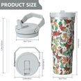 thumbnail image 4 of Christmas 30oz Handheld Travel Tumbler with Handle – Double Wall Stainless Steel Insulated Cup, Flip Straw Lid, Leak-Proof & BPA-Free for Hot and Cold Drinks – Durable Coffee & Juice Mug Black, 4 of 7