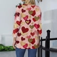 thumbnail image 4 of Garbnen Valentine's Day Shirts for Women 3/4 Sleeve Shirts for Women Heart Graphic Crew Neck Dressy Loose Graphic Tee, 4 of 5
