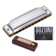 thumbnail image 1 of Suzuki 1072-B Folkmaster Standard 10-Hole Diatonic Harmonica Key of B 20 Tone for Beginner Student, 1 of 5