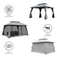 thumbnail image 5 of Grand Patio Gazebo Double Soft Top Outdoor Canopy - Waterproof, Anti-UV - 10x13 Ft, Gray, 5 of 9