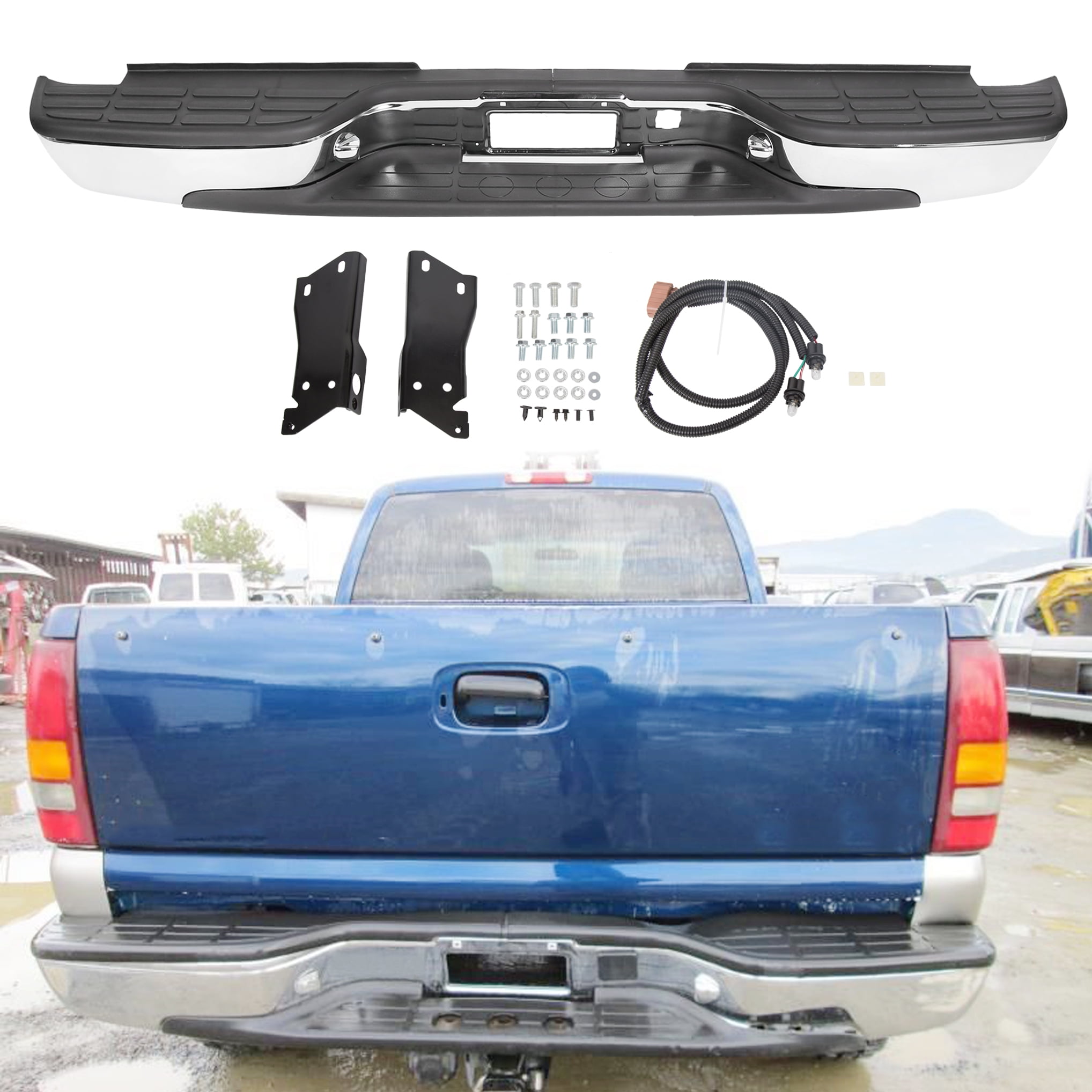 Rear Step Bumper Chrome Styleside For Chevy Silverado 2500 HD 3500 99