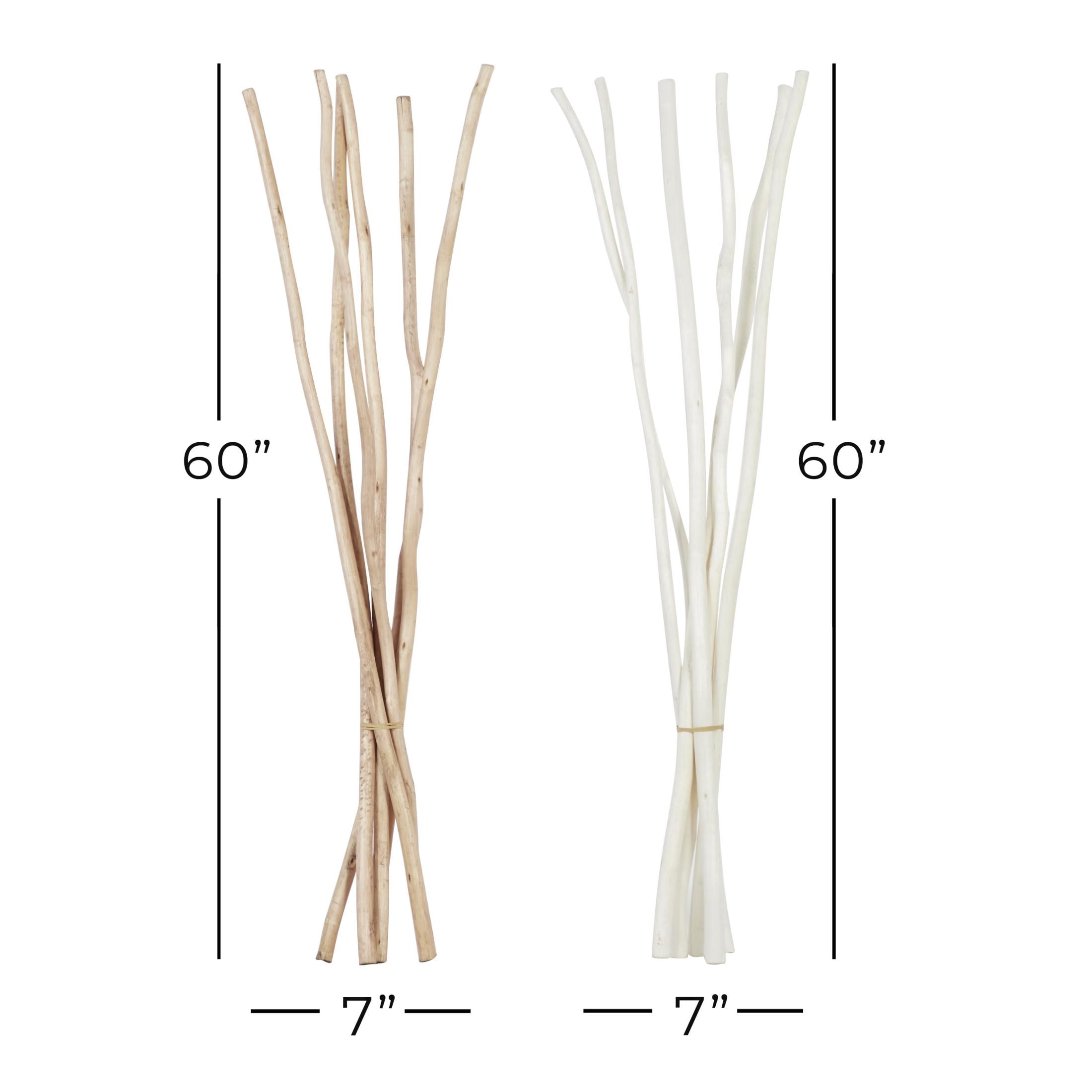 60" Tall Sticks Dried Plant Natural Foliage Pampas Grass Bouquet, by DecMode (2 Count)