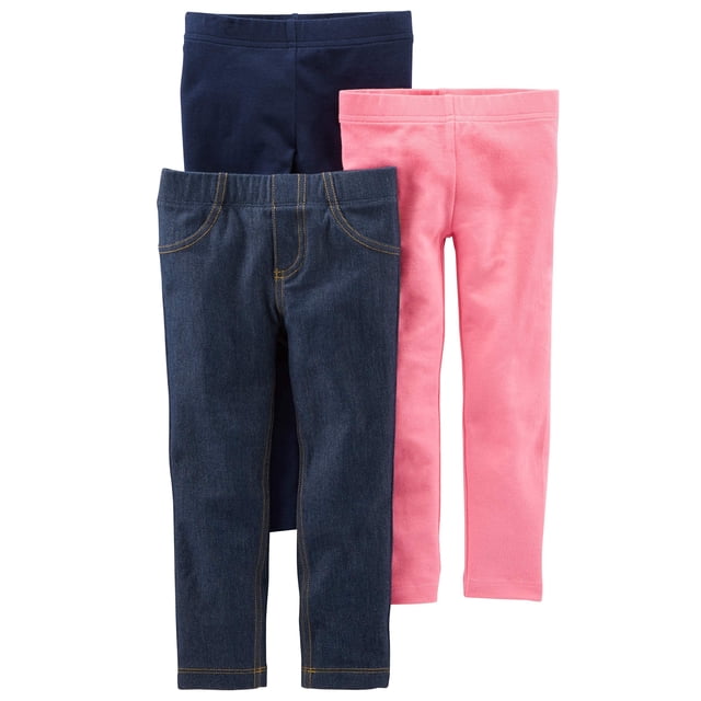 Leggins Simple Joys de Carter's Girls, paquete de 3, 6 a 9 meses