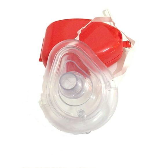 CPR Mask First Aid CPR Mask Pocket Resuscitator with Storage Case and Wrist Strap(Red)