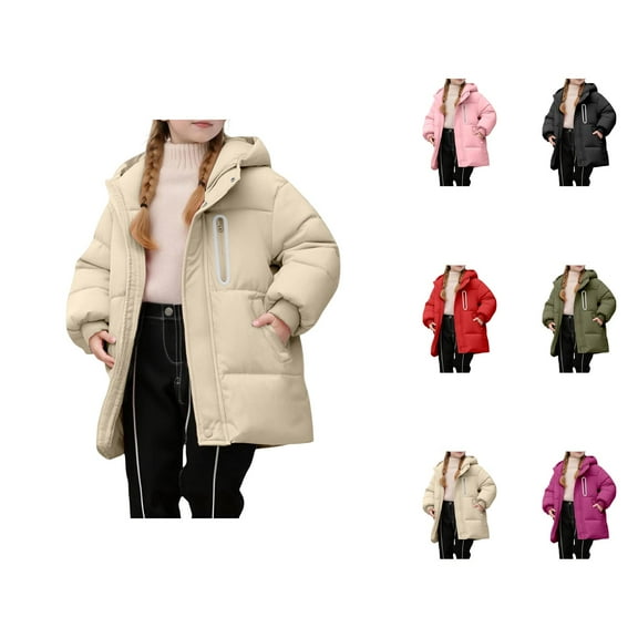 Girls Winter Jacket Winter Jacket Girls' Winter Down Coat Long Jacket Windproof Warm Outdoor Casual Hooded Fashion Leisure Children's Clothing