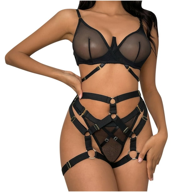 Lace Backless Harness Underwear With Garter Sexy Briefs Wearable