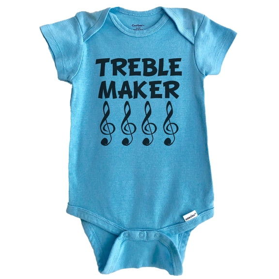 Treble Maker Funny Baby Bodysuit - Music Baby Bodysuit (Blue), 0-3 Months