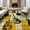 Mustard Yellow Black Cream, Pattern 3, variant on ODIKA 2'x3' Washable Accent Rug Guitar Rock Music Themed Vintage Vinyl Amplifier Motifs Record for Bedroom, Nursery, RV, Pet Friendly, Bedside Mat