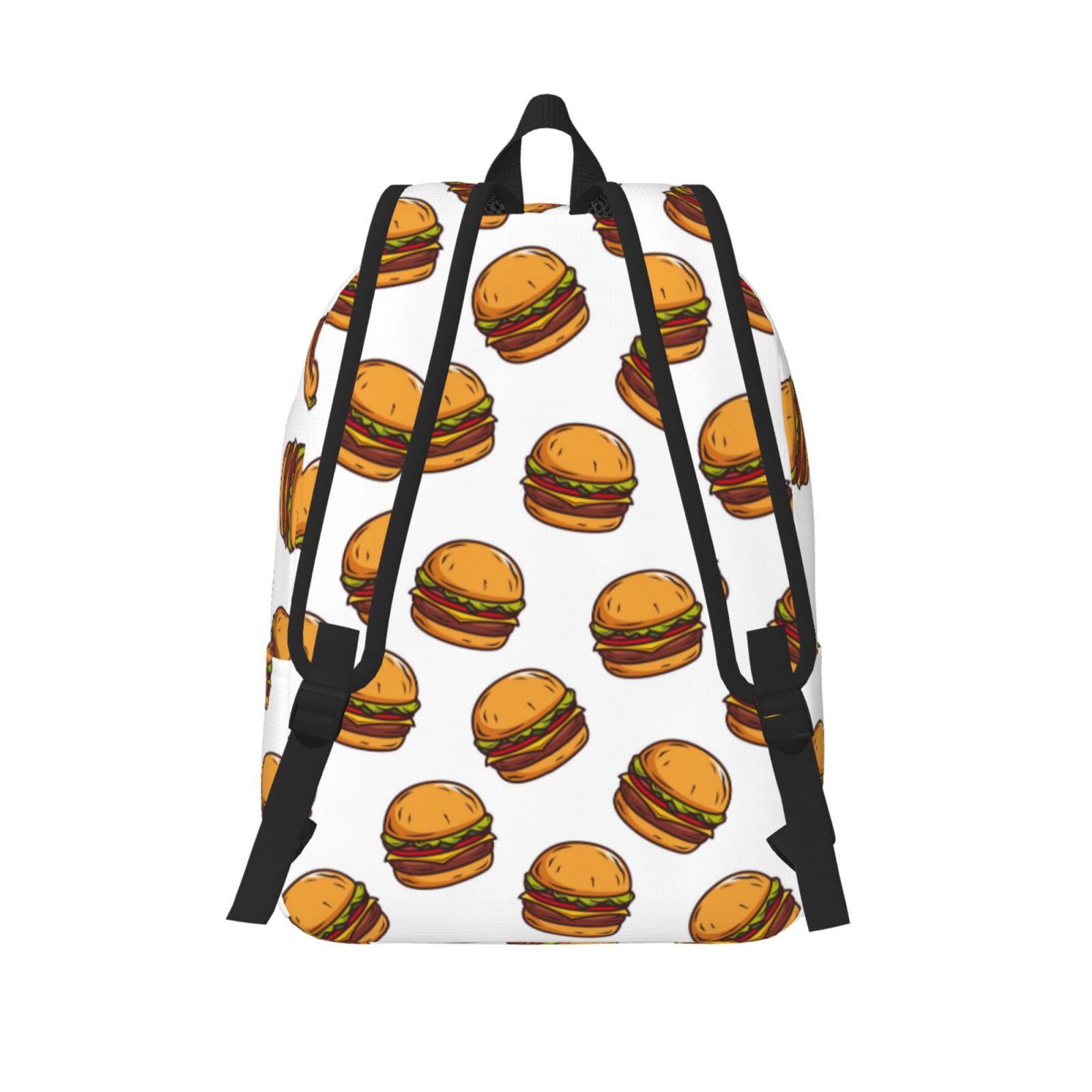 Travel Laptop Backpack - Cute Hamburger Lightweight Canvas Backpack, Wear Resistant Computer Backpack Bag Fit {sizeName} Laptop for Men Women with Adjustable Padded Shoulder Straps