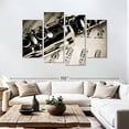 thumbnail image 3 of Elephant Stock Clarinet Wall Art - Horizontal Multi Panel Canvas - Living Room Wall Decor - Music Multi Panel - Beige And Black Decor - 84" x 54", 3 of 8