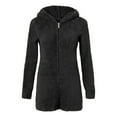 thumbnail image 4 of GPOECD Combinaison à Capuche pour Femmes Couleur Unie Manches Longues Décontractée avec Poches Pyjama Confortable Noir,TTTTG, 4 of 5