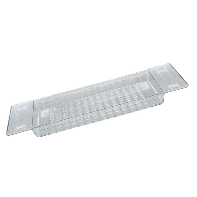 Adjustable Bathtub Tray, Waterproof PET Bath Shelf Fits Most Tubs, Large Capacity Expandable Drain Bath Shelf Caddy Tray, Multifunctional Bathtub Storage Rack for Bathroom