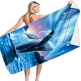 thumbnail image 6 of Djunllk Beach Towel Oversized, Microfiber Water Absorbing Sandproof Beach Blanket, Quick Drying Double-Sided Printed Velvet Beach Towels, Multi-Purpose Beach Vacation Essentials, 6 of 8