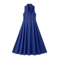 thumbnail image 4 of Womens Casual Solid Color Sleeveless Irregular Neckline Dress, 4 of 6