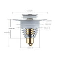 thumbnail image 3 of Fiudx Tapón Universal para Lavabo, Filtro Antiobstrucción, Drenaje Rápido, Acero Inoxidable y Latón Duraderos, Fácil Instalación, Apto para La Mayoría de Lavabos, Diámetro Superior a 3,2 Cm., 3 of 6