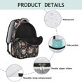 thumbnail image 4 of Mushroom and Moon Black Pattern Backpack for School, Cute School Bag with Adjustable Shoulder Straps and Padded Back, 15.3"x11"x7.1", 4 of 5