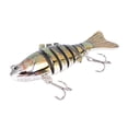 thumbnail image 4 of Señuelo multiarticulado Swimbait, cebo duro de pesca de varias secciones con 2 anzuelos para lubina, trucha, agua dulce y salada3 #, 4 of 10
